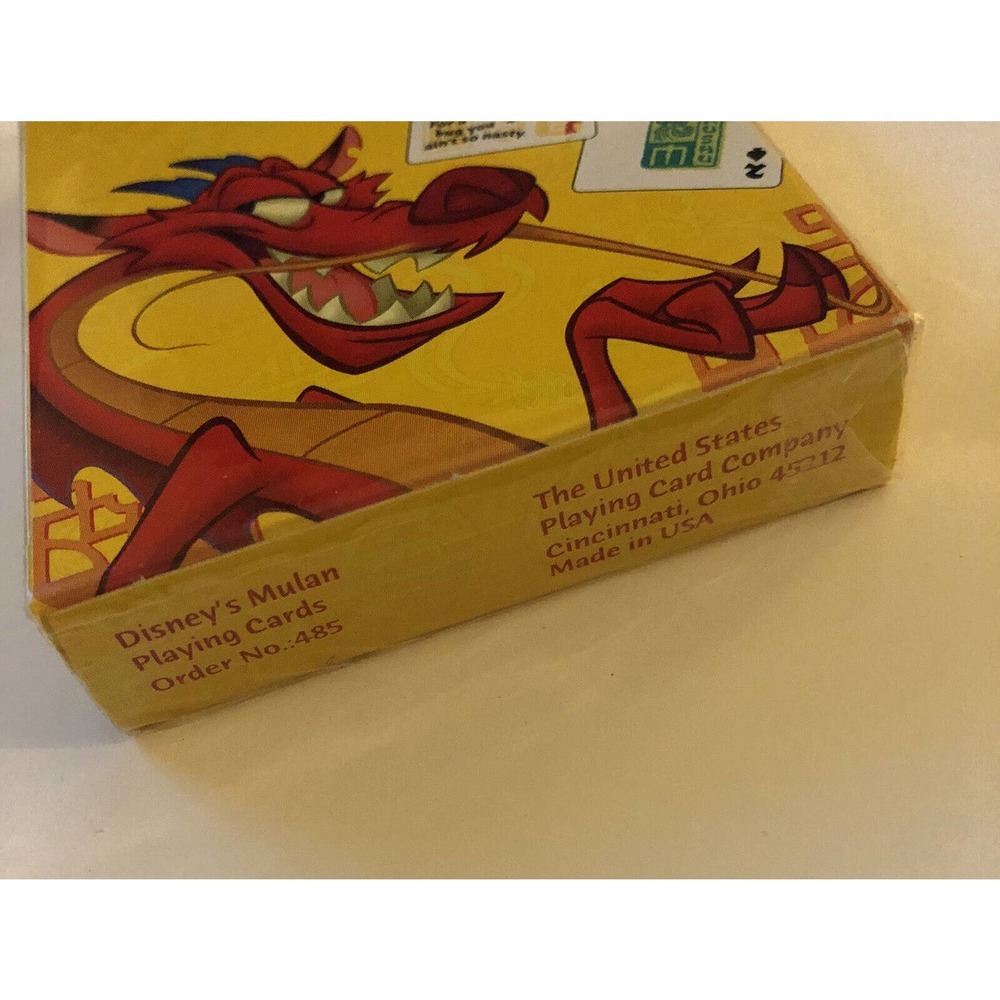 ✨2/$20 New Rare Disney Mulan Mushu Playing Cards Standard Deck No 485 Sealed USA - Picture 4 of 5